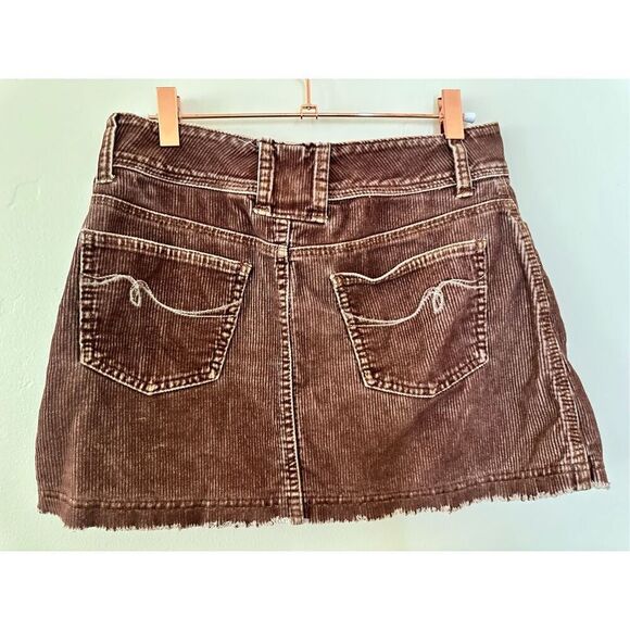 Mishmash Brown Y2K Corduroy Mini Skirt Size 1/2 - Picture 5 of 5